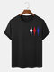 Kurzärmlige T-Shirts mit Rundhalsausschnitt und Argyle-Grafik für Herren - Schwarz