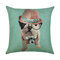 3D Cute Perro Patrón Funda de cojín de lino y algodón Hogar Coche Funda de cojín de oficina para sofá Fundas de almohada - #4
