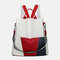 Women Waterproof Anti-theft Multi-carry Patchwork Casual Backpack - White