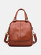 Women Vintage Waterproof PU Leather Multi-Carry Crossbody Bag Shoulder Bag Backpack - Khaki