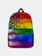 Women Nylon Colorful Cartoon Rainbow Large Capacity Backpack - 2