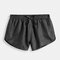 Men Smooth Faux Silk Arrow Pants Quick Dry Shorts Drawstring Solid Color Underwear Boxer Briefs - Black