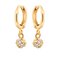 Boucles d'oreilles plaquées d'or en zircon bijou élégant pour femme - Or