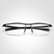Mens Women Classic Rimless Glasses Casual UV400 Sunscreen Clear Lens Eyeglasses - Black