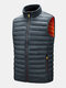 Mens Zip Up Quilted Solid Sleevless Padded Vests With Welt Pocket - Gray