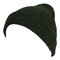 Men Women Casual Stripe Slouch Beanie Cap Wool Knitted Elastic Thermal Hat - Army Green