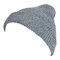Men Women Casual Stripe Slouch Beanie Cap Wool Knitted Elastic Thermal Hat - Gray