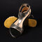 Big Size Women Casual Comfy Buckle Flat Gold Sandals - Gold