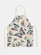 Butterfly Pattern Cleaning Colorful Aprons Home Cooking Kitchen Apron Cook Wear Cotton Linen Adult Bibs - #15