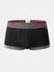 Breathable Cotton Solid Color Patchwork Underwear Mens Boxer Briefs - Black