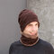 Men 2/3PCS Plus Velvet Keep Warm Winter Neck Protection Headgear Scarf Full-finger Gloves Knitted Hat Beanie - #01
