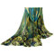 180CM Women Voile Coral Flower Printing Scarf Casual Long Size Warm Soft Shawls - Dark Green