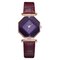 Trendy Diamond Mirror Quartz Watch PU Leather Women Wrist Watch Waterproof Watch - Purple