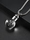 Trendy Spherical-shaped Twelve Constellation Luminous Pendant Glass Stainless Steel Necklace - #01