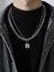 2 Pcs Trendy Fashion Hip-hop Multi-layers Capital Alphabet Letter Shape Titanium Stainless Steel Necklace - U