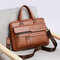 Retro Men's Bag Briefcase Men's Business Handbag Computer Bag Messenger Bag - Brown