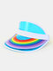 Unisex Dacron Transparent Rainbow Color Outdoor UV Protection Rainbow Empty Top Hat Baseball Cap - #03
