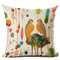 Flowers and Birds 45*45cm Cushion Cover Linen Throw Pillow Car Home Decoration Decorative Pillowcase - #12