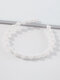 Trendy Simple Candy Color Round Beads Beaded Headband Hair Accessories - White