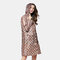 Polka Dot Pattern Fashion Windbreaker Raincoat Outdoor Dustproof Clothing - Coffee