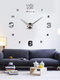 Espejo acrílico Creative Digital Wall Reloj Estéreo 3D DIY Adhesivo de pared simple Reloj - Plata