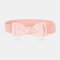 Women Elastic Band Bow Super Wide Waist Hang Buckle Belt Dress Accessories - Pink