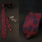 Men Business Suit Jacquard Striped Tie Wedding Party Formal Ties - Dark Red