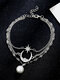 1 Pcs Alloy Casual Beach Geometry Moon Star Pearl Elegant Anklet Body Jewelry - Silver
