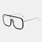 Unisex Retro Flat Mirror Square Large Frame Transparent Anti-UV Sunglasses For Woman - #07