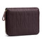 RFID Women Genuine Leather 24 Card Slot Wallet Stitching Coin Purse - Coffee