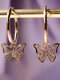 Trendy Hollow Butterfly-shaped Alloy Earrings - Gold