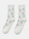 5 Pairs Women Artificial Mink Cartoon Fruit Pattern Plus Velvet Thickened Warmth Socks - White 2