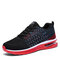 Men Knitted Fabric Air-cushion Sole Casual Running Sneakers - Black
