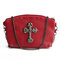 Women Cross Buckle Print Design Casual Elegant Crossbody Bags Leisure Shoulder Bags - Red