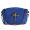 Women Cross Buckle Print Design Casual Elegant Crossbody Bags Leisure Shoulder Bags - Blue