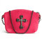 Women Cross Buckle Print Design Casual Elegant Crossbody Bags Leisure Shoulder Bags - Rose Red