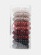 9 Pcs/Set Trendy Simple Gradient Color Telephone Wire Shape Silicone Elastic Hair Cord Hair Accessories - #08