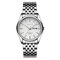 Classic Mens Silver Watches Business Luminous Date Stainless Steel 30M Waterproof Quartz Watches - White