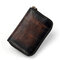 Vintage Genuine Leather RFID 12 Card Slots Wallet Card Holder For Men - Coffee
