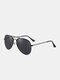 Men Alloy Full Frame Double Bridge Toad Glasses Polarized UV 400 All-match Retro Sunglasses - Black frame/Black gray