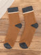5 Pairs Men Cotton Blended Thickened Color-match Fashion Breathable Warmth Socks - Ginger Yellow