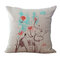 Ink Painting Elephant Cotton Linen Pillow Home Decoration Holiday Cushion Pillowcase - #10