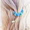 Sweet Shiny Moon Beads Tassels Pendant Charm Hair Clip Hair Accessories for Girls Women - Blue