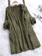 Casual Solid Color Long Sleeve Plush Coat for Women - Army Green