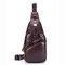 Bullcaptain Vintage Genuine Leather Large Capacity Chest Bag Crossbody Bag For Men - Dark Coffee