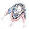 Print Knotted Tassel Scarf Jacquard Square Scarf - 14