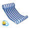 Color Stripe Outdoor Floating Sleeping Bed Water Hammock Pool Accessories With Inflatale Pump - Blue