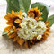 9 têtes de tournesol oeillets fleurs artificielles plantes Bouquet de mariée fête de mariage décor à la maison - Orange