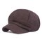 Women Adjustable Vintage Cotton Newsboy Cap Warm Beret Cap Comfortable Flat Cabbie Hat Octagonal Cap - Brown