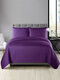 3PCs Dacron Embosses Pattern Solid Color Bedding Sets Bedspread Quilt Cover Pillowcase - Dark Purple